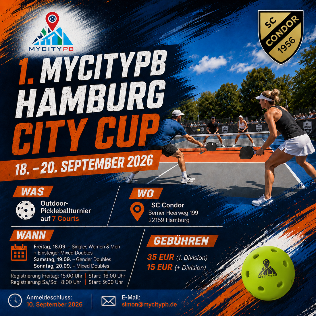 MyCityPB City Cup Hamburg 2026 — Pickleball trifft Hansestadt