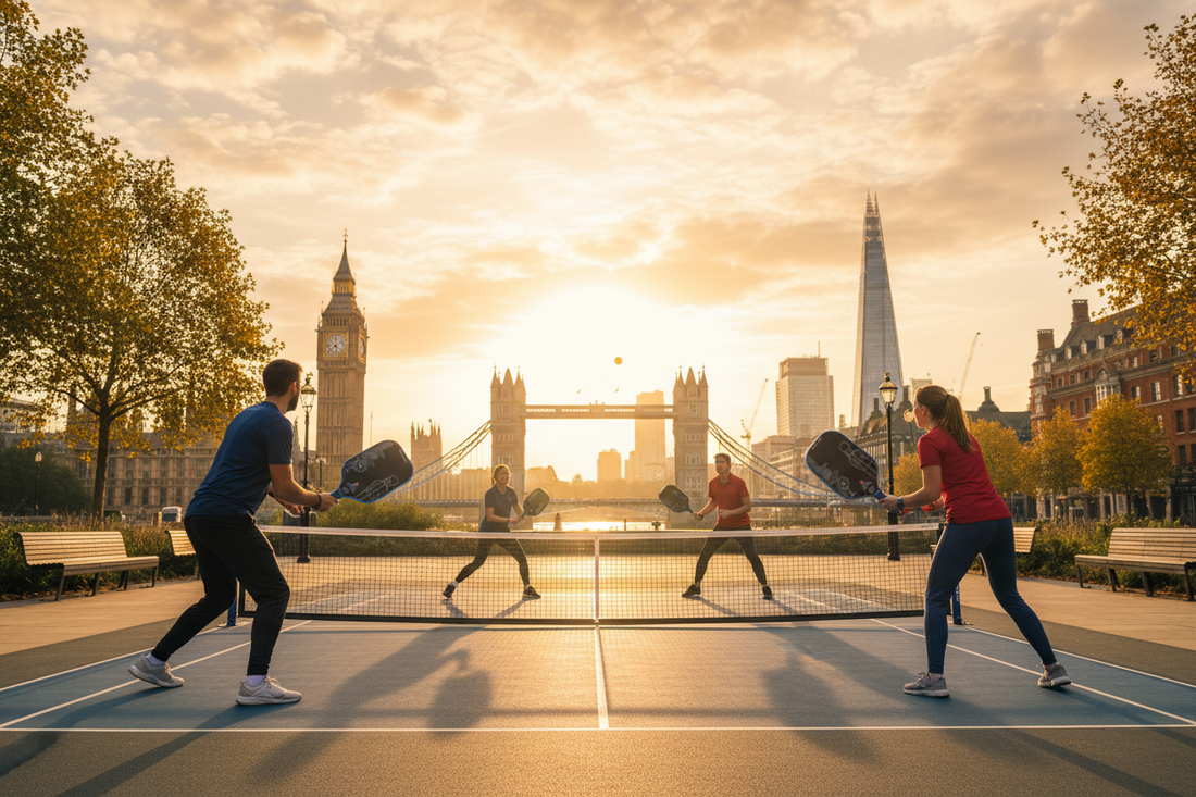  London Skyline mit Big Ben, Tower Bridge und Pickleball Court mit MyCityPB The Governor London Edition