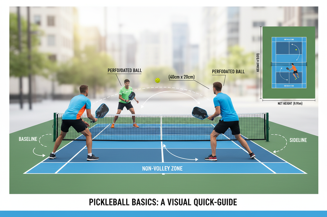 Pickleball Schnellstart-Guide - Court, Regeln und Ausrüstung einfach erklärt
