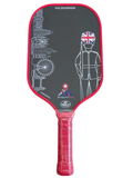 MyCityPB The Governor Pickleball-Schläger London mit Flagge rot Carbon-Fiberglas Premium Paddle