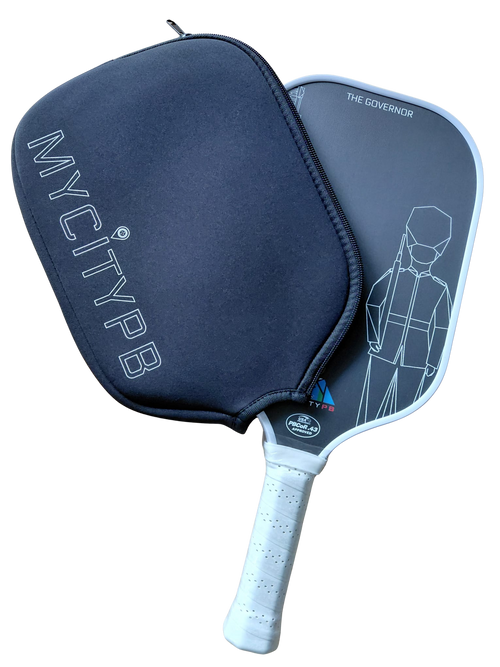 Pickleball Schlägerhülle schwarz mit Reißverschluss MyCityPB Paddle Tasche