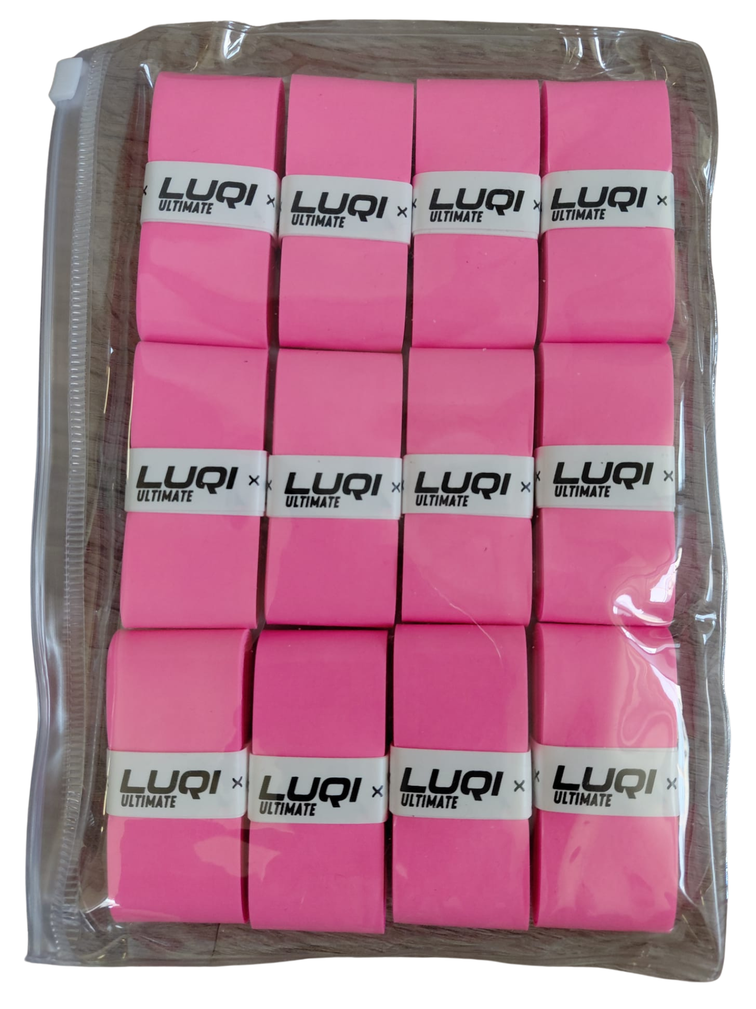 Cintas de agarre - Sobregrips LUQI rosas, paquete de 12