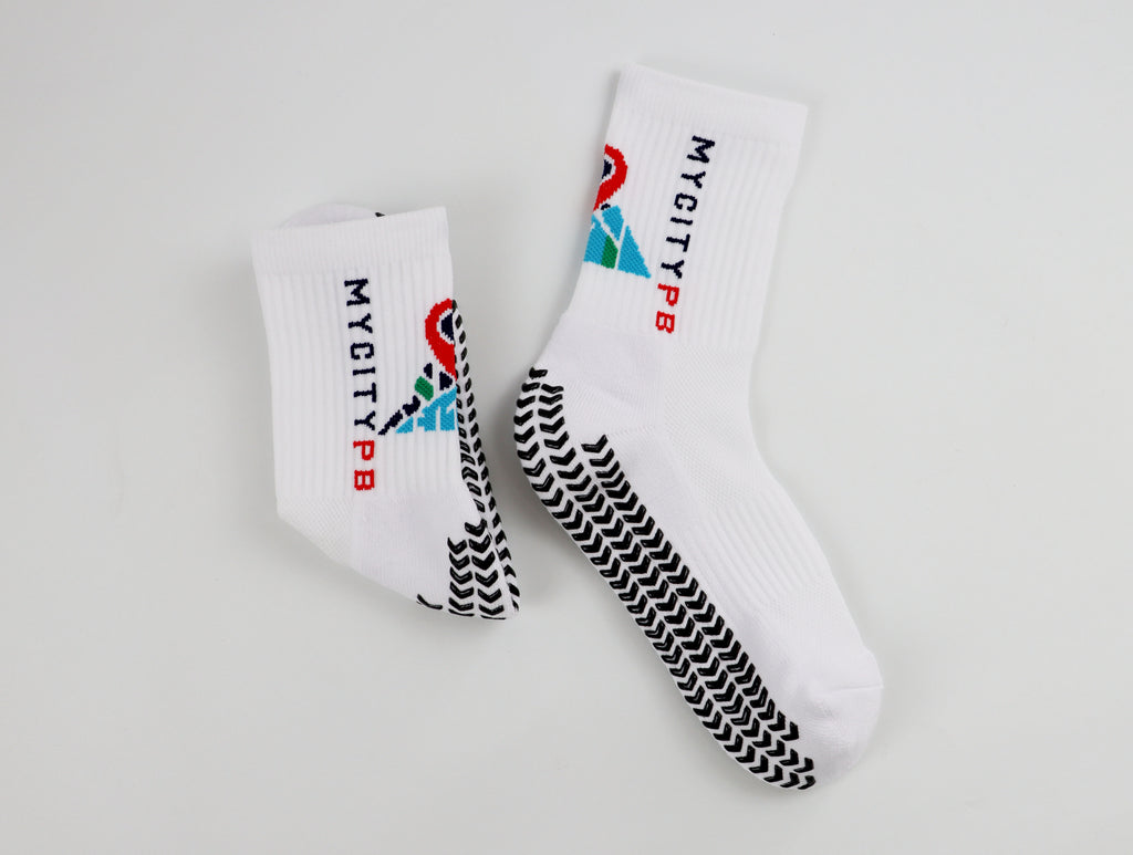 MyCityPB Performance Grip Socks Weiß, Seitenansicht