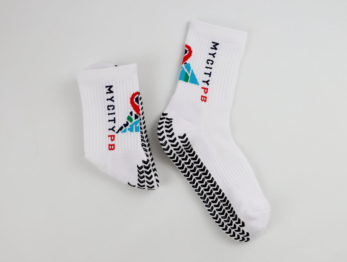 MyCityPB Performance Grip Socks Weiß, Seitenansicht