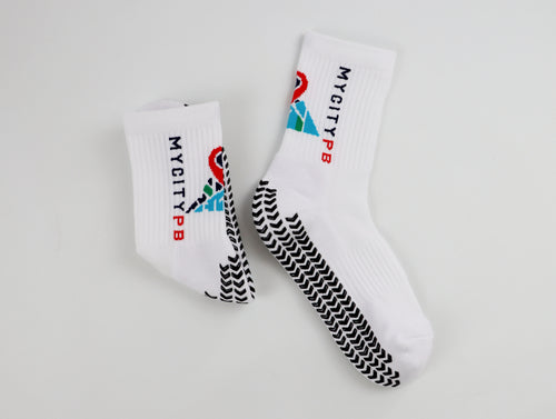 MyCityPB Performance Grip Socks Weiß, Seitenansicht