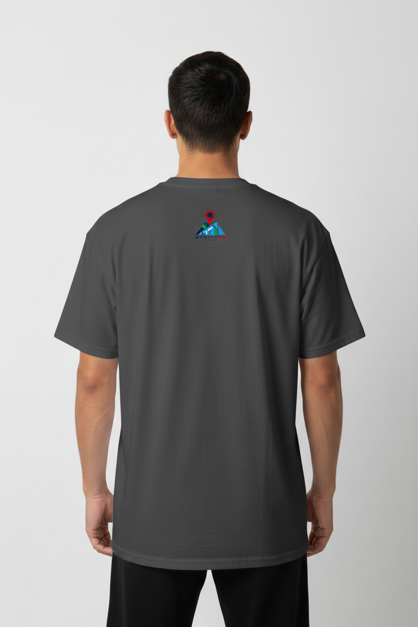 Anthrazit Shirt mit MyCityPB Europe Logo - Rückansicht