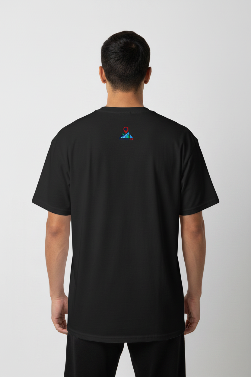 Schwarzes Shirt mit MyCityPB Europe Logo - Rückansicht